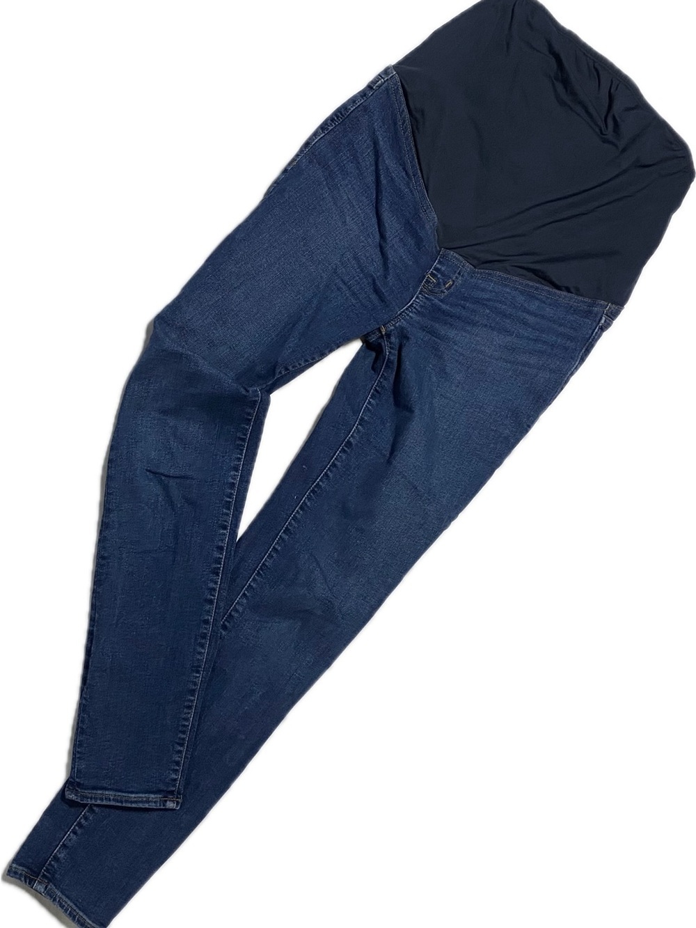 Madewell Navy Blue Skinny Maternity Jeans with Black Panel
